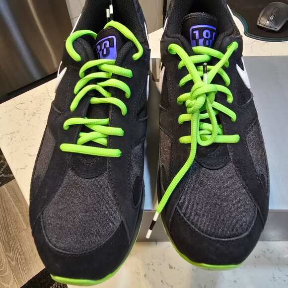 Nike Air Max 180 QS Black/White-Action Green "Joker" Beetlejuice Mens Size 10 - Picture 4 of 13